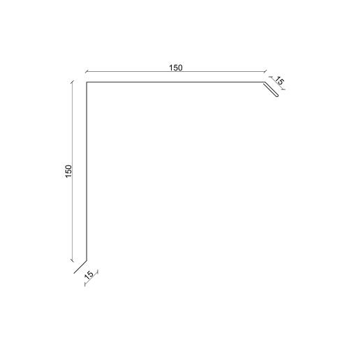 Preview: Querschnitt des Ortgangwinkel 150 x 150 mm